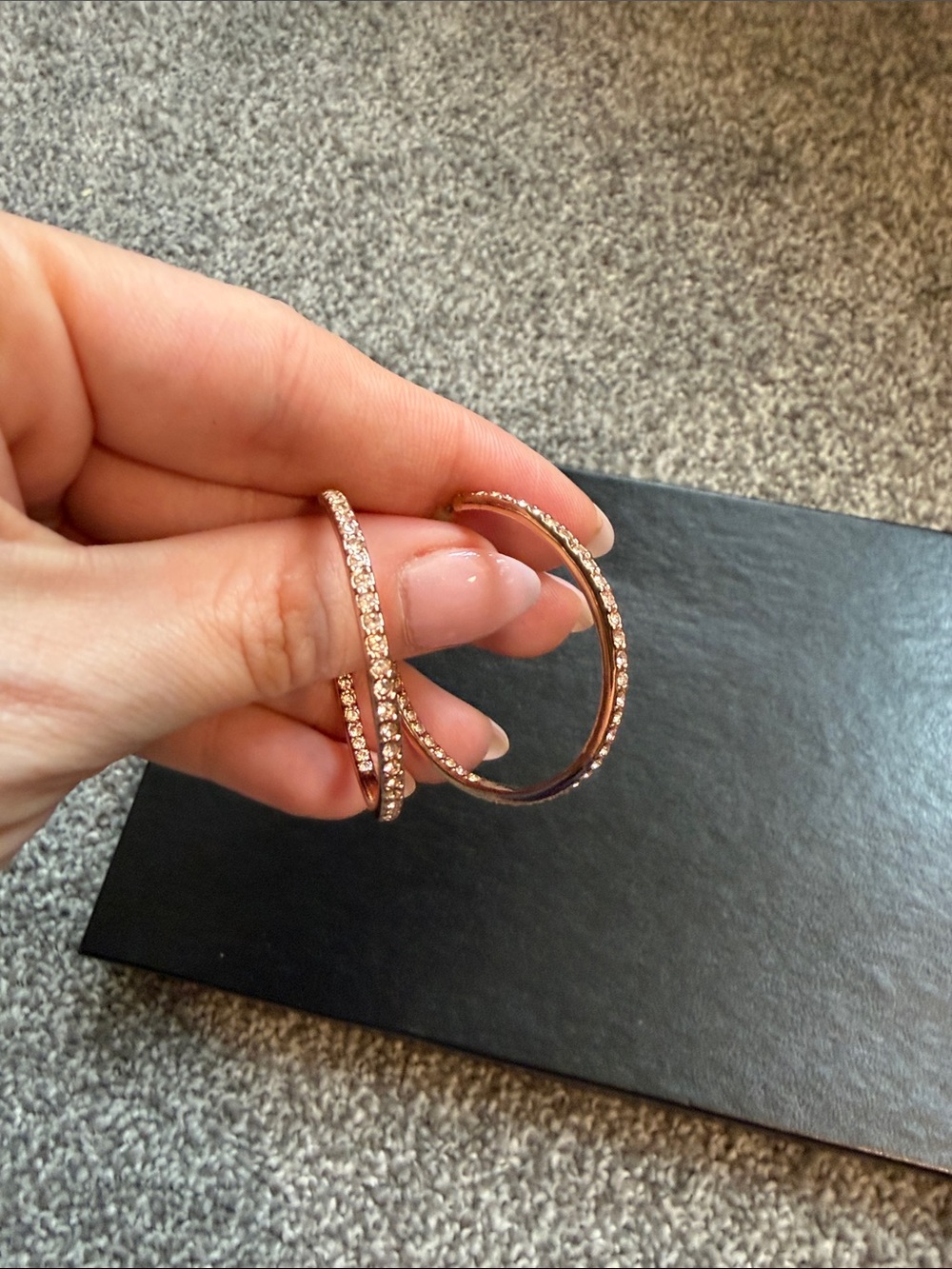 Givenchy Rose Gold Crystal Hoop Earrings